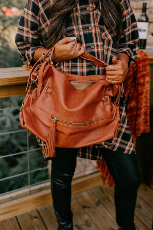 Simply Grand Faux Leather Tote In Maple sold by Impressions