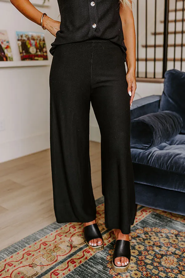Uptown Brunch High Waist Knit Pants in Black sold by Impressions