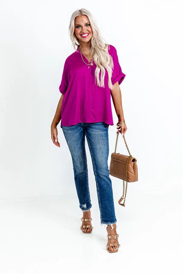 Stylish Setting Shift Top in Berry sold by Impressions