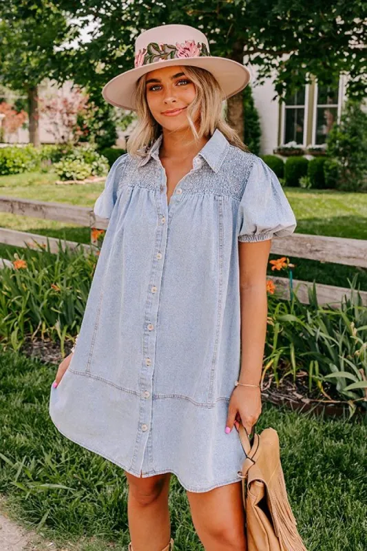 Weekend Breeze Denim Shift Dress sold by Impressions