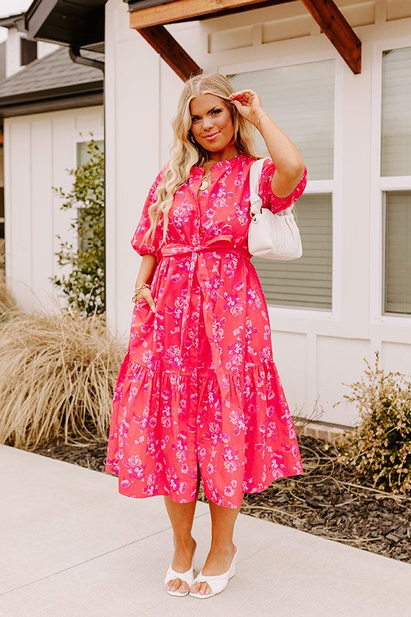 Coastal Charisma Midi in Hot Pink Curves sold by Impressions