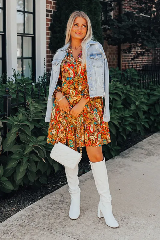 Slow Song Swaying Shift Dress In Chestnut sold by Impressions