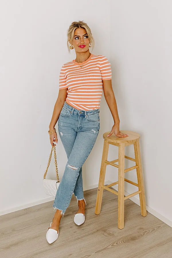 Vacay Mode Stripe Top in Light Coral sold by Impressions product image thumbnail 4