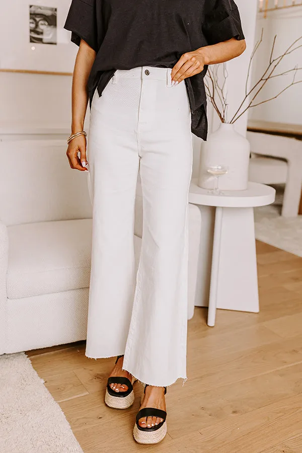 The Adriana High Waist Wide Leg Jean in Ivory sold by Impressions