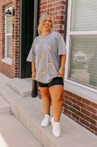 Easy Tiger Mineral Wash Graphic Tee in Slate Curves sold by Impressions