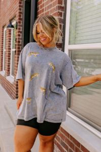 Easy Tiger Mineral Wash Graphic Tee in Slate Curves sold by Impressions