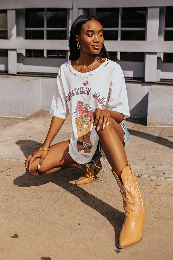 Country Rose Distressed Vintage-Print Graphic Tee sold by Impressions