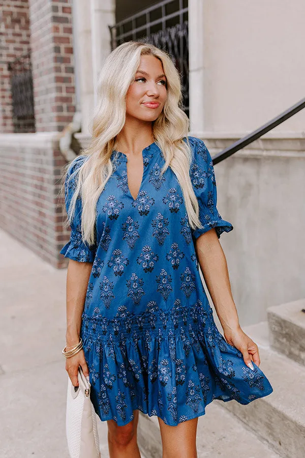Charleston Trip Floral Mini Dress in Blue sold by Impressions product image thumbnail 5