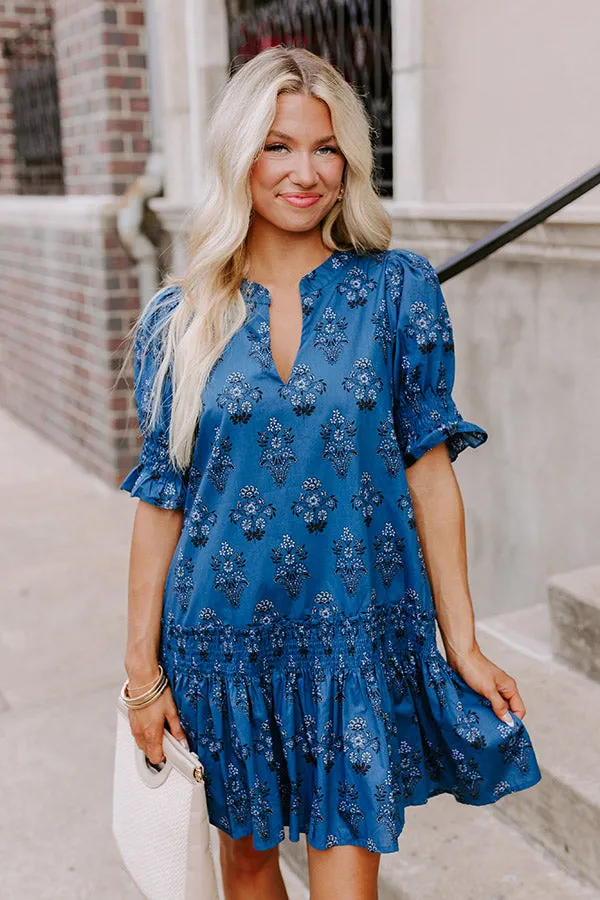 Charleston Trip Floral Mini Dress in Blue sold by Impressions product image thumbnail 2