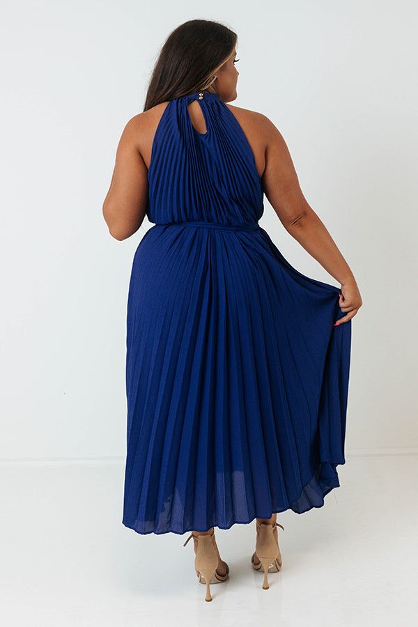 Point Of Pretty Pleated Maxi Dress In Royal Blue Curves sold by Impressions product image thumbnail 5