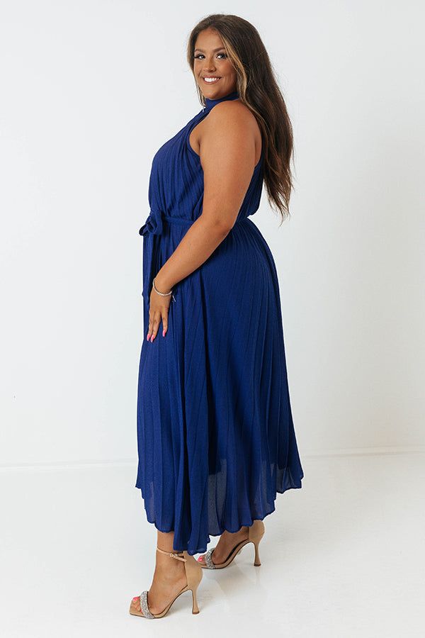 Point Of Pretty Pleated Maxi Dress In Royal Blue Curves sold by Impressions product image thumbnail 3