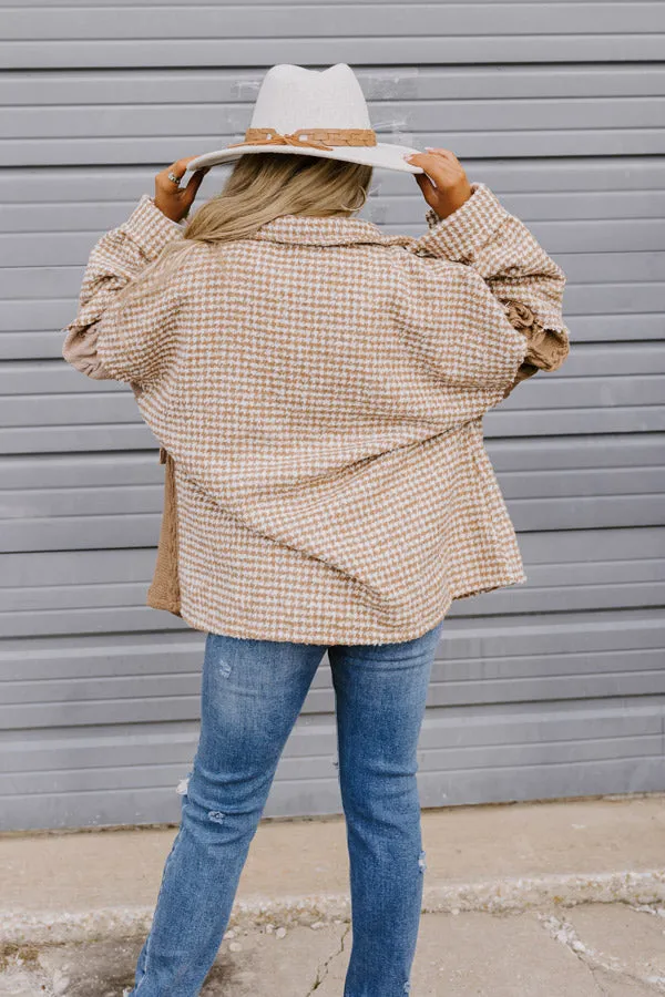 Take The Train Houndstooth Jacket In Camel sold by Impressions product image thumbnail 4