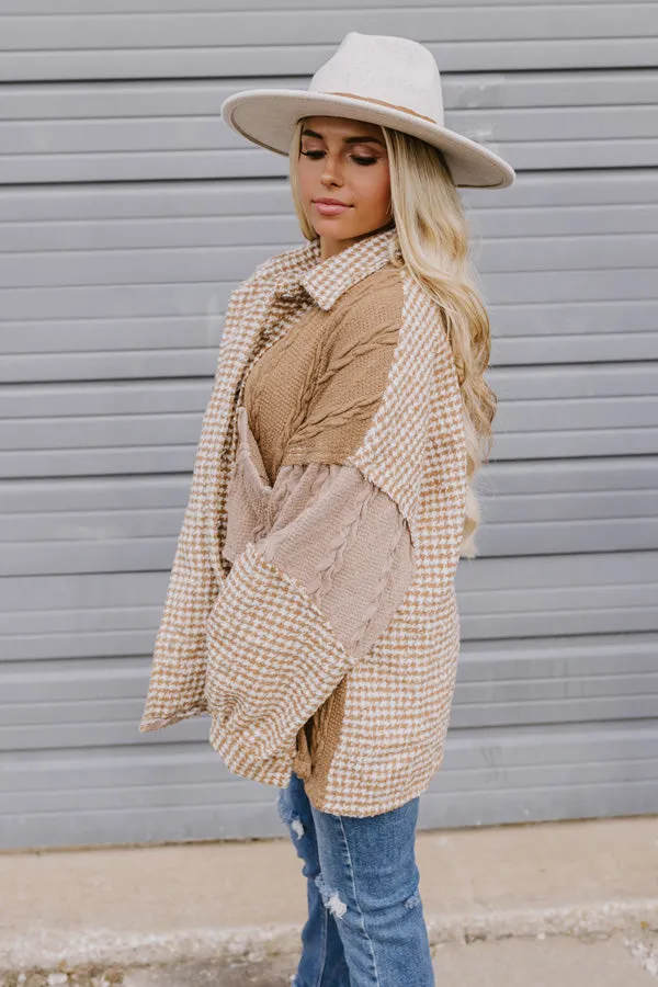 Take The Train Houndstooth Jacket In Camel sold by Impressions product image thumbnail 2