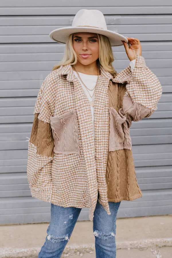 Take The Train Houndstooth Jacket In Camel sold by Impressions product image thumbnail 3