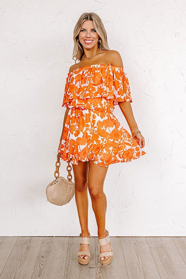 Seas The Moment Floral Romper In Orange sold by Impressions product image thumbnail 2