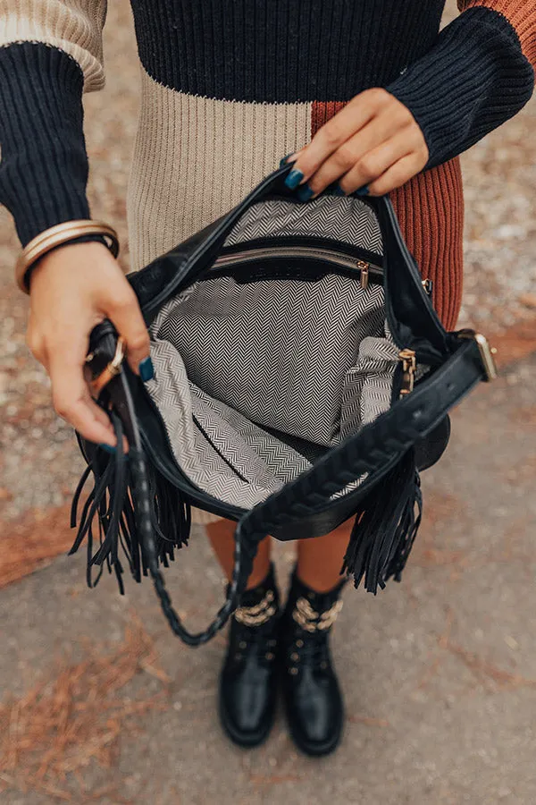 The Edith Faux Leather Fringe Tote In Black sold by Impressions product image thumbnail 3