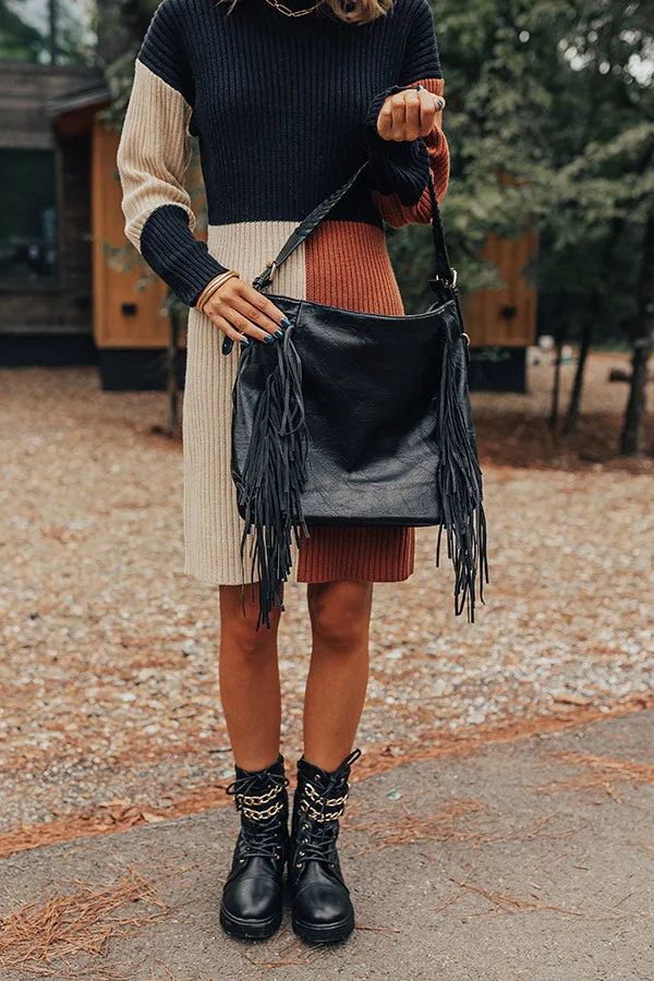 The Edith Faux Leather Fringe Tote In Black sold by Impressions product image thumbnail 2