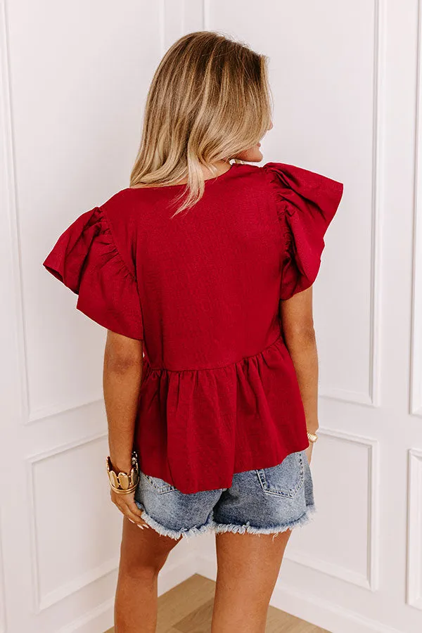 Endless Charisma Peplum Top in Red sold by Impressions product image thumbnail 4
