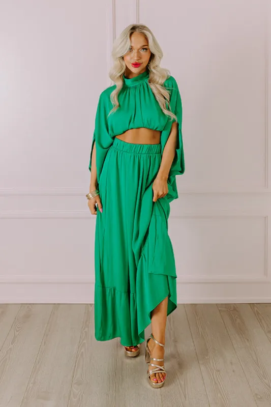 Resort Radiance Maxi Skirt in Green sold by Impressions