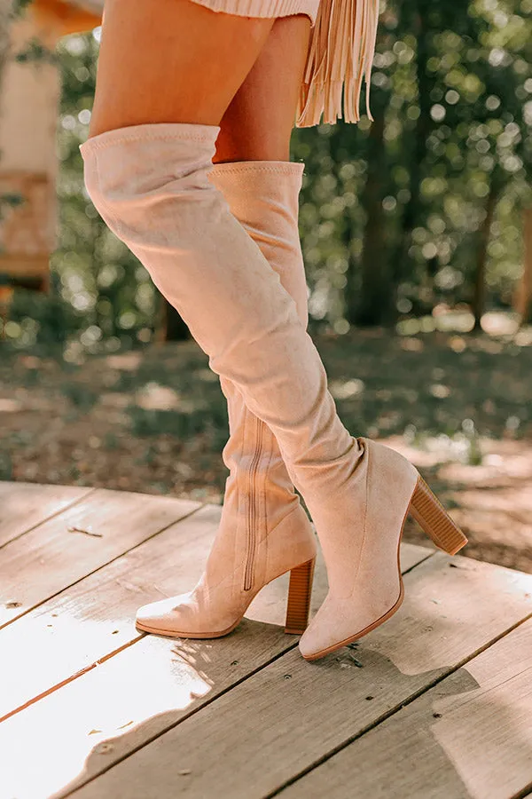 The Scarlett Faux Suede Thigh High Boot In Warm Taupe sold by Impressions product image thumbnail 5