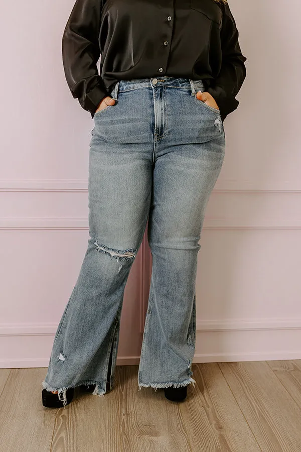 Risen The Fleetwood High Waist Distressed Flare In Light Wash Curves sold by Impressions product image thumbnail 2