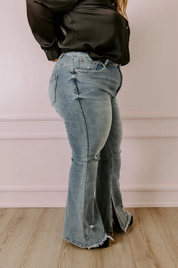 Risen The Fleetwood High Waist Distressed Flare In Light Wash Curves sold by Impressions product image thumbnail 3