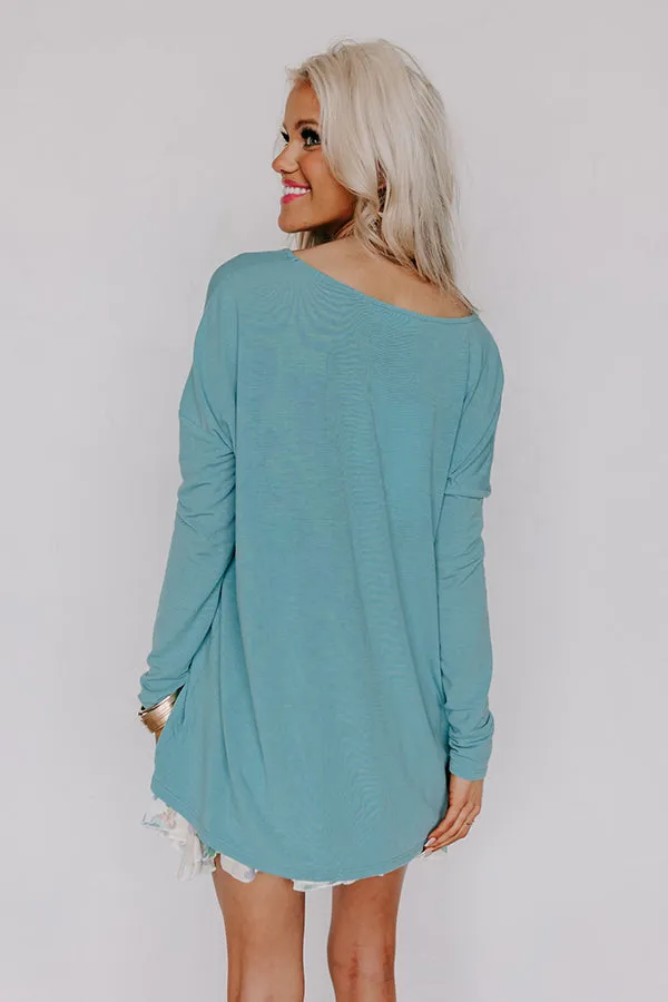 Closer To Home Shift Top in Light Turquoise sold by Impressions product image thumbnail 4