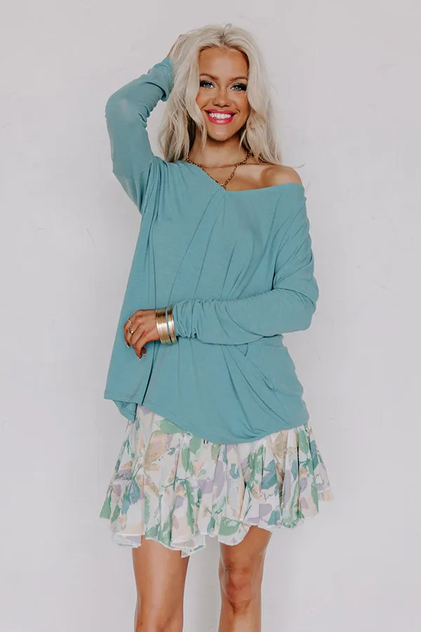 Closer To Home Shift Top in Light Turquoise sold by Impressions product image thumbnail 3