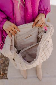 Travel Far Puffer Tote In Iced Latte sold by Impressions