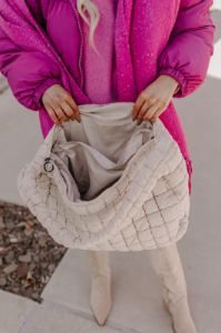 Travel Far Puffer Tote In Iced Latte sold by Impressions