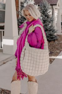Travel Far Puffer Tote In Iced Latte sold by Impressions