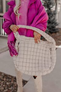 Travel Far Puffer Tote In Iced Latte sold by Impressions