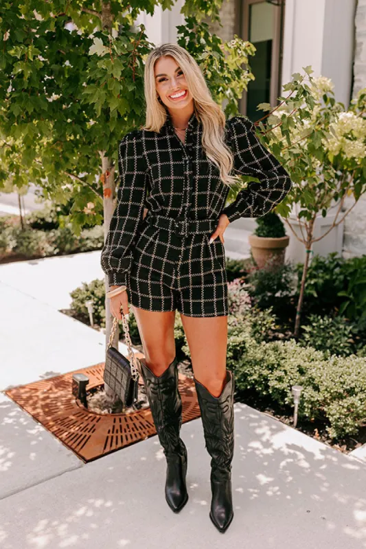 Show Stopper Tweed Romper sold by Impressions