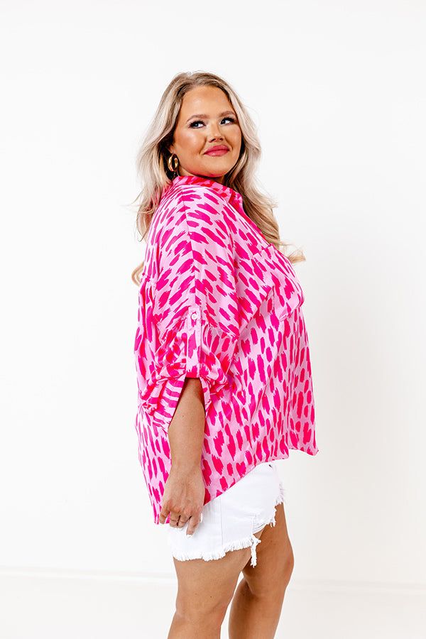 Sweetest Gesture Button Up In Pink Curves sold by Impressions product image thumbnail 4