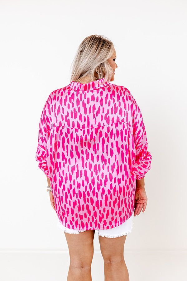 Sweetest Gesture Button Up In Pink Curves sold by Impressions product image thumbnail 5