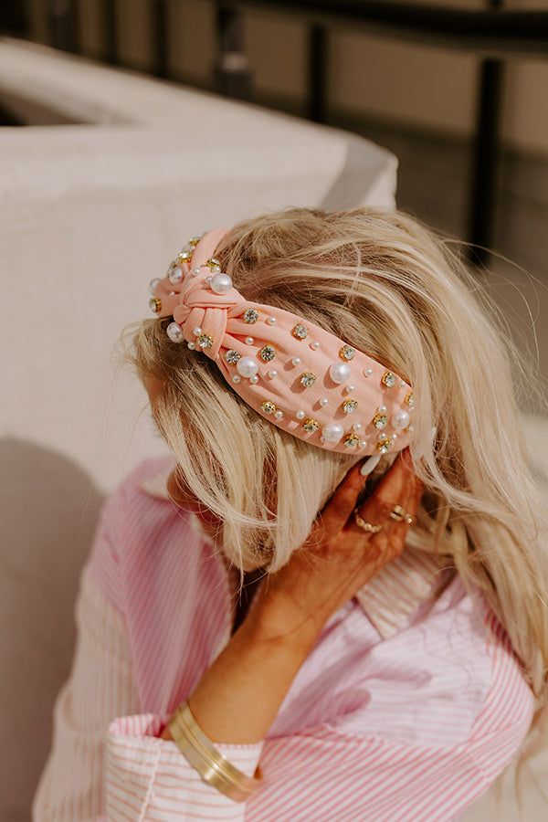 Majestic Moment Embellished Headband In Peach sold by Impressions
