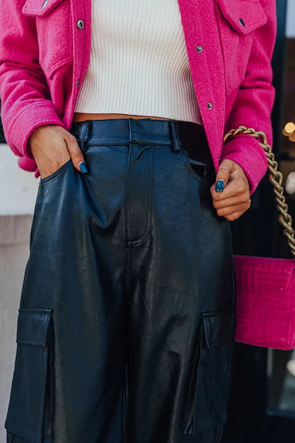The Jenika High Waist Faux Leather Cargo Pants sold by Impressions