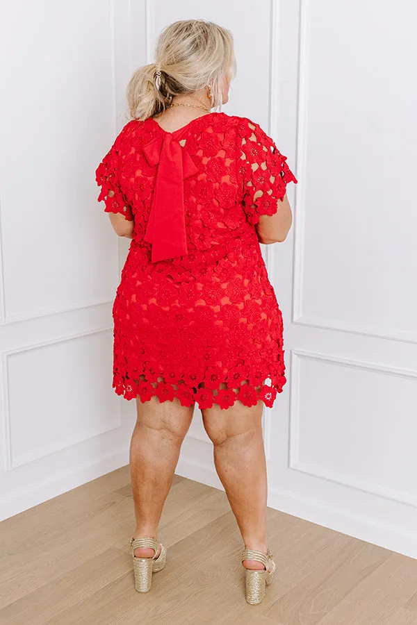 Dainty Darling Crochet Mini Dress in Red Curves sold by Impressions product image thumbnail 4