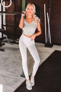 Ready To Relax High Waist Legging in Light Sage sold by Impressions