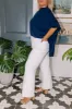 The Adriana High Waist Wide Leg Jean in Ivory Curves sold by Impressions