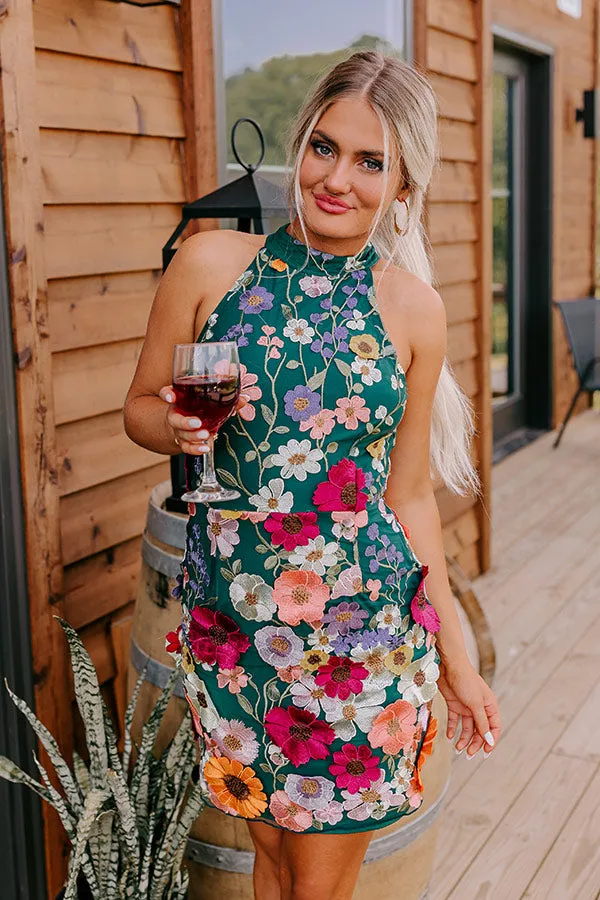 Sunshine Villa Embroidered Mini Dress in Hunter Green sold by Impressions product image thumbnail 3