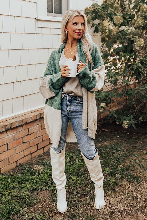 Sundown Chill Cardigan In Hunter Green sold by Impressions product image thumbnail 2