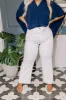 The Adriana High Waist Wide Leg Jean in Ivory Curves sold by Impressions