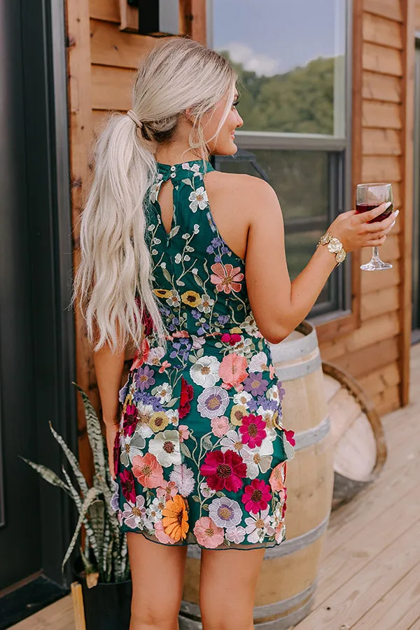 Sunshine Villa Embroidered Mini Dress in Hunter Green sold by Impressions product image thumbnail 5