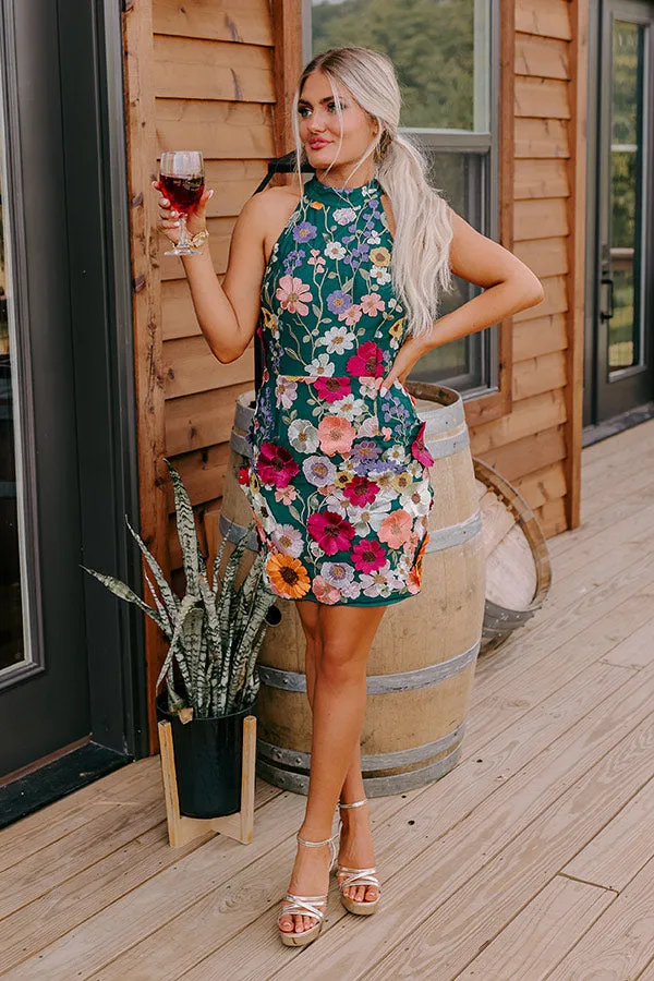 Sunshine Villa Embroidered Mini Dress in Hunter Green sold by Impressions product image thumbnail 2