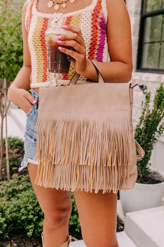 Travel To Europe Fringe Backpack In Birch sold by Impressions