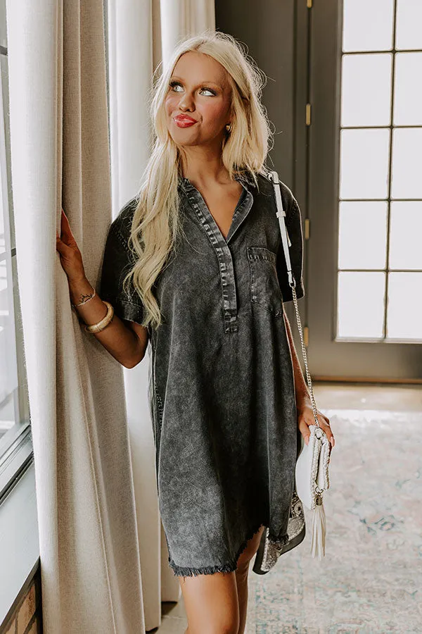 Backyard BBQ Chambray Mini Dress in Vintage Black sold by Impressions product image thumbnail 2