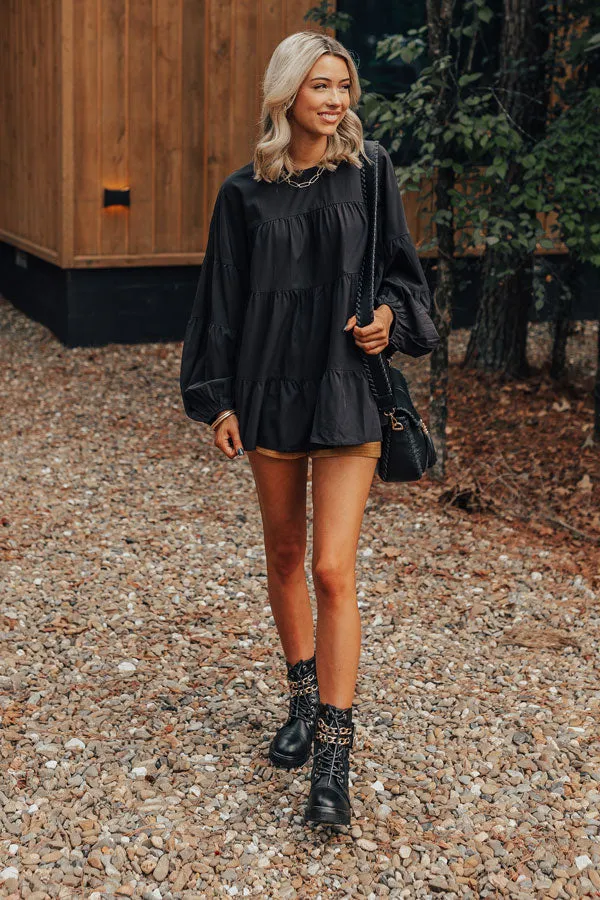 Ever So Posh Shift Top In Black sold by Impressions