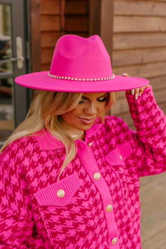 Superstar Style Felt Fedora in Hot Pink sold by Impressions