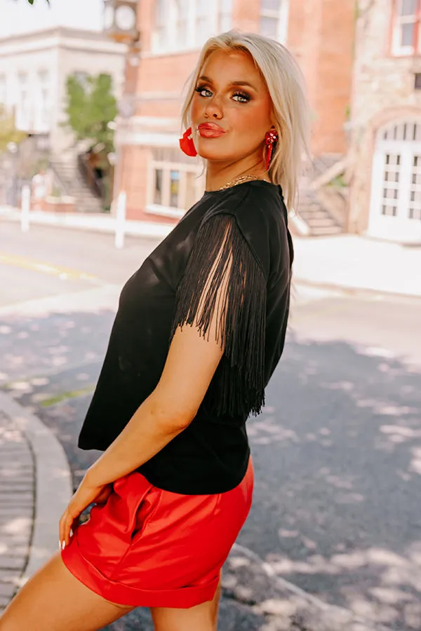 Midwest Weekend Fringe Top In Black sold by Impressions product image thumbnail 5